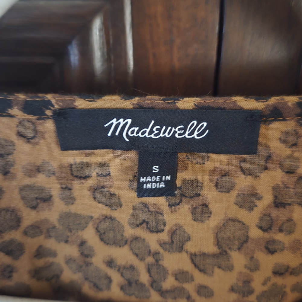 Madewell Leopard-Print Blouse in Brown and Black